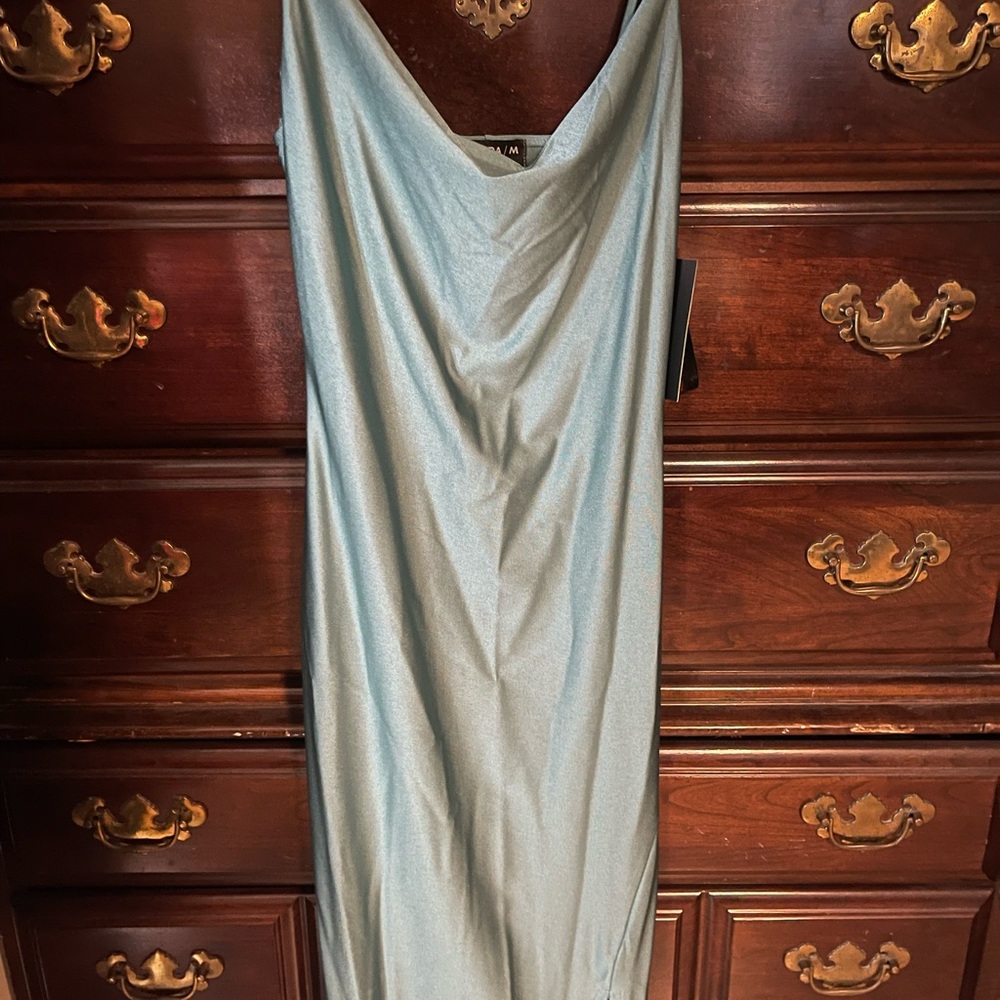 Elegant Light Blue/green Slip Dress